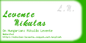 levente mikulas business card